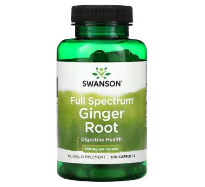 Swanson, Spectrum Ginger Root, 540 mg, 100 Capsules