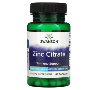 Swanson, Zinc Citrate, 50 mg, 60 Capsules