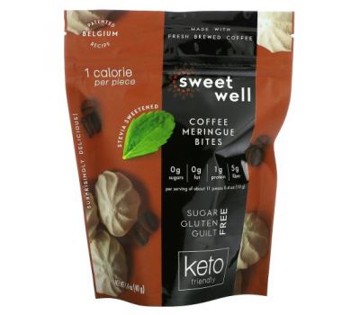 Sweetwell, Keto Bites, кофейное безе, 40 г (1,4 унции)