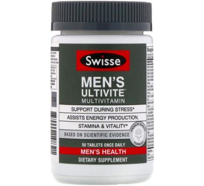 Swisse, Ultivite, мультивитамины для мужчин, 50 таблеток