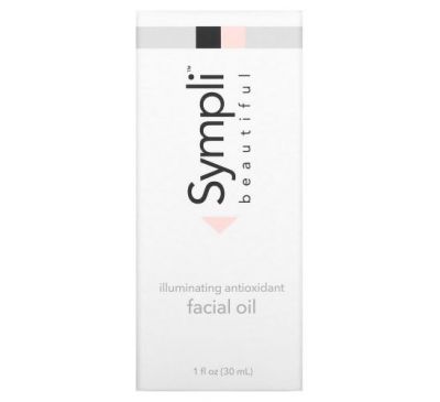 Sympli Beautiful, освітлююча антиоксидантна олія для обличчя з оліями арганії, марули, шипшини й апельсина, 30 мл (1 унція)