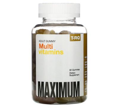 T-RQ, жевательные мультивитамины для взрослых, со вкусом вишни, лимона и апельсина, 60 жевательных таблеток