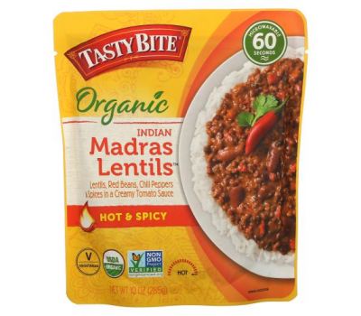 Tasty Bite, Organic Indian Madras Lentils, Hot & Spicy, 10 oz (285 g)