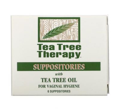Tea Tree Therapy, медичні свічки з олією чайного дерева для вагінальної гігієни, 6 свічок