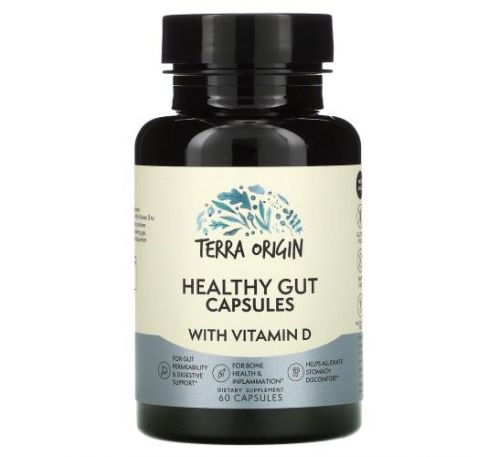 Terra Origin, Healthy Gut Capsules with Vitamin D, 60 Capsules