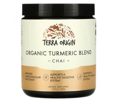 Terra Origin, Organic Turmeric Blend, Chai, 6.35 oz (180 g)