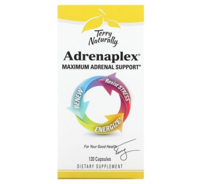 Terry Naturally, Adrenaplex, максимальная поддержка надпочечников, 120 капсул