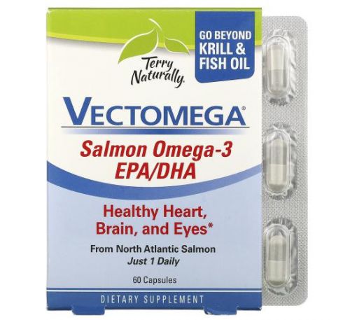 Terry Naturally, Vectomega, Salmon Omega-3 EPA/DHA,  60 Capsules