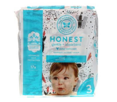 The Honest Company, Honest Diapers, Size 3, 16-28 Pounds, Space Travel, 27 Diapers