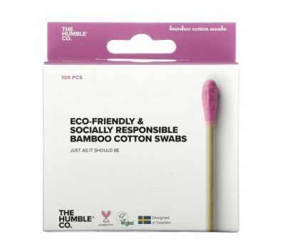 The Humble Co., Bamboo Cotton Swabs, Purple, 100 Swabs