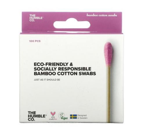 The Humble Co., Bamboo Cotton Swabs, Purple, 100 Swabs