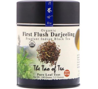 The Tao of Tea, Organic Fragrant Indian Black Tea, First Flush Darjeeling, 3.5 oz (100 g)