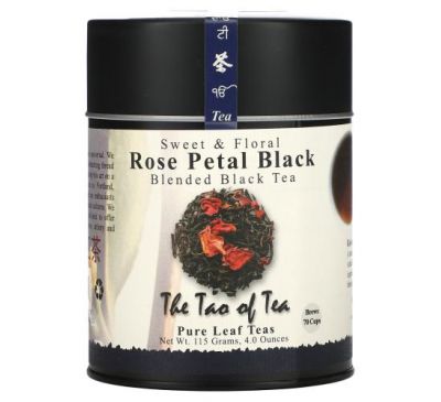 The Tao of Tea, Sweet & Floral Blended Black Tea, Rose Petal Black, 4 oz (115 g)