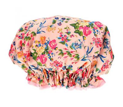 The Vintage Cosmetic Co., Shower Cap, Pink Floral Satin, 1 Count