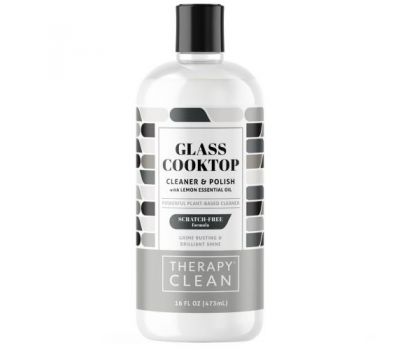 Therapy Clean, Glass Cooktop Cleaner & Polish with Lemon Essential Oil, 16 fl oz (473 ml)