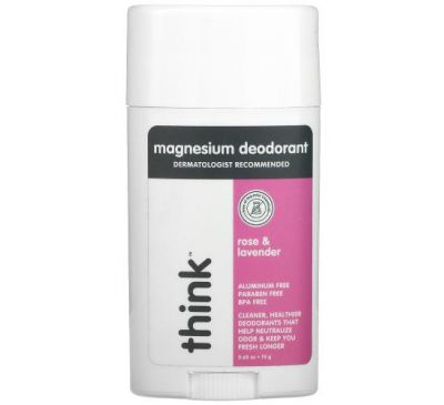 Think, Magnesium Deodorant, Rose & Lavender, 2.65 oz (75 g)