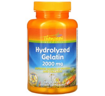 Thompson, Hydrolyzed Gelatin, 1,000 mg, 60 Tablets
