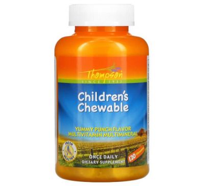 Thompson, жувальні таблетки для дітей, зі смаком пуншу, 120 жувальних таблеток