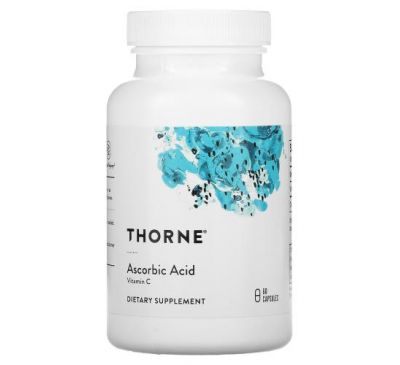 Thorne Research, Ascorbic Acid, Vitamin C, 60 Capsules