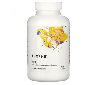Thorne Research, B.P.P., (Betaine/Pepsin/Pancreatin), Digestive Enzymes, 180 Capsules
