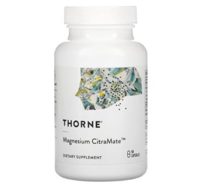Thorne Research, Magnesium Citramate, добавка с магнием, 90 капсул