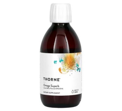 Thorne Research, Omega Superb, добавка с омега кислотами, со вкусом лимона и ягод, 250 мл (8,45 жидк. унции)