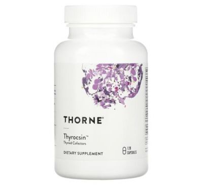 Thorne Research, тироксин, кофактори щитовидної залози, 120 капсул