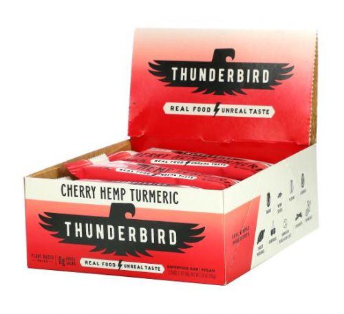 Thunderbird, Superfood Bar, Cherry Hemp Turmeric, 12 Bars, 1.7 oz (48 g) Each