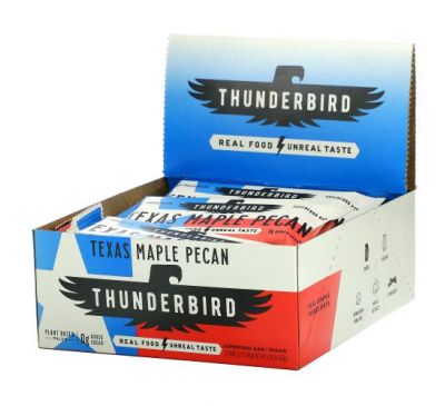 Thunderbird, Superfood Bar, Texas Maple Pecan, 12 Bars, 1.7 oz (48 g) Each