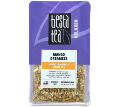 Tiesta Tea Company, Рассыпной чай премиального качества, манго Dreamzzz, без кофеина, 42,5 г (1,5 унции)