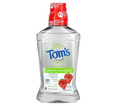 Tom's of Maine, Natural Fluoride Rinse, Children's Anticavity, Silly Strawberry, 16 fl oz (473 ml)