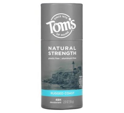 Tom's of Maine, Natural Strength 48H Deodorant, Aluminum-Free, Rugged Coast, 2 oz (56 g)