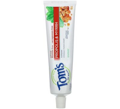Tom's of Maine, Propolis & Myrrh Toothpaste, Fluoride-Free, Spearmint, 5.5 oz (155.9 g)
