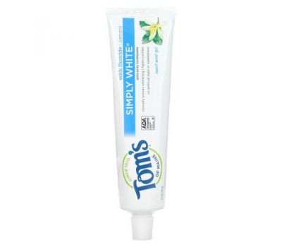 Tom's of Maine, Simply White Fluoride Toothpaste, Sweet Mint Gel, 4.7 oz (133.2 g)