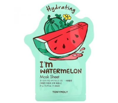 Tony Moly, I'm Watermelon, Hydrating Beauty Mask Sheet, 1 Sheet Mask, 0.74 oz (21 g)