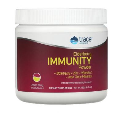 Trace Minerals ®, Elderberry Immmunity Powder, Lemon Berry, 6.7 oz (190 g)