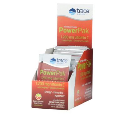 Trace Minerals ®, Electrolyte Stamina Power Pak, гуава и маракуйя, 30 пакетиков по 5 г (0,18 унции)