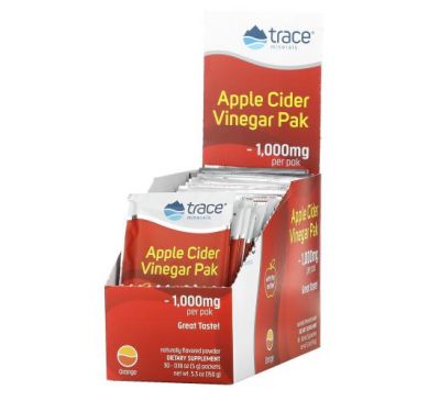 Trace Minerals ®, Organic Apple Cider Vinegar, Orange, 1,000 mg, 30 Packets, .18 oz (5 g) Each