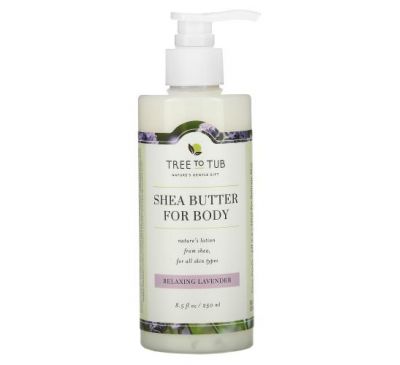 Tree To Tub, Quick Absorb Shea Butter Lotion for Dry, Sensitive Skin, Relaxing Lavender, 8.5 fl oz (250 ml)