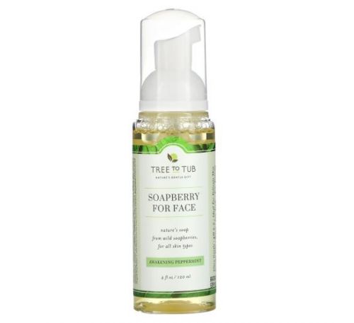 Tree To Tub, Refreshing Soapberry Cleanser for Oily, Sensitive Skin, Awakening Peppermint, 4 fl oz (120 ml)