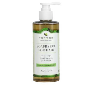 Tree To Tub, Soothing Soapberry Shampoo for Oily Hair & Sensitive Scalp, Awakening Peppermint, 8.5 fl oz (250 ml)