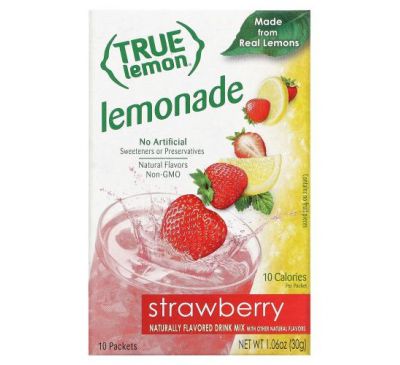 True Citrus, True Lemon, Strawberry Lemonade, 10 Packets, 1.06 oz (30 g)