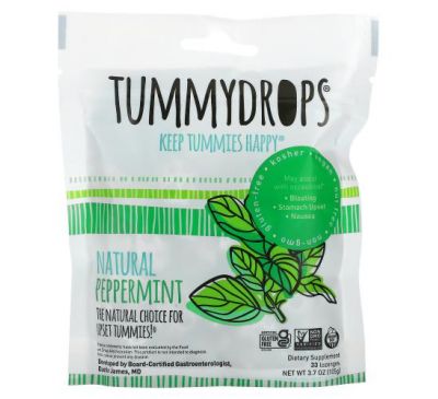 Tummydrops, Natural Peppermint, 33 Lozenges