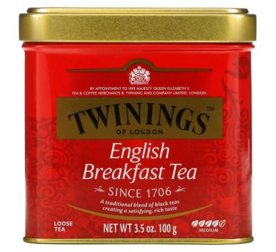Twinings, Classics, English Breakfast Loose Tea, 3.53 oz (100 g)