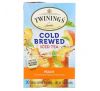 Twinings, Cold Brewed Iced Tea, Unsweetened Flavoured Black Tea, Peach, 20 Single Serve Tea Bags, 1.41 oz (40 g)