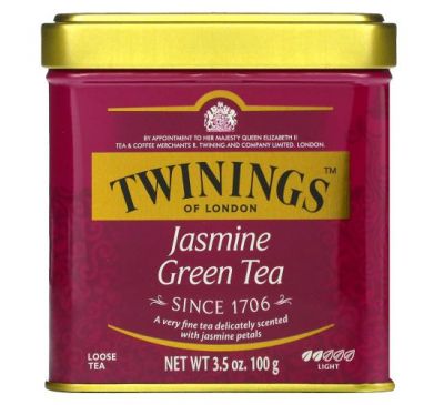 Twinings, Jasmine Green, Loose Tea, 3.53 oz (100 g)
