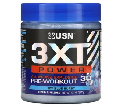USN, All-In-One Explosive Pre-Workout, Icy Blue Burst, 10.58 oz (300 g)