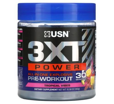 USN, All-In-One Explosive Pre-Workout, Tropical Vibes, 10.58 oz (300 g)