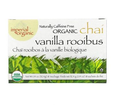 Uncle Lee's Tea, Imperial Organic Vanilla Rooibos Chai, Caffeine Free, 18 Tea Bags, 1.14 oz (32.4 g)