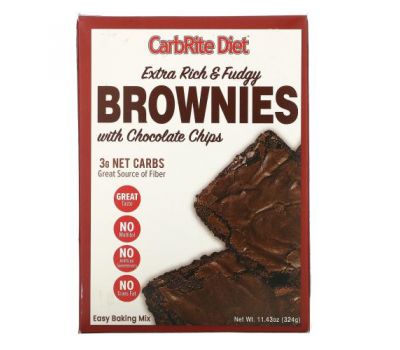 Universal Nutrition, CarbRite Diet, Extra Rich & Fudgy Brownies with Chocolate Chips, 11.43 oz (324 g)
